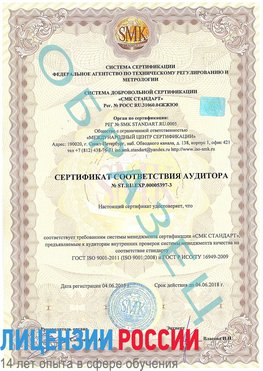 Образец сертификата соответствия аудитора №ST.RU.EXP.00005397-3 Цимлянск Сертификат ISO/TS 16949